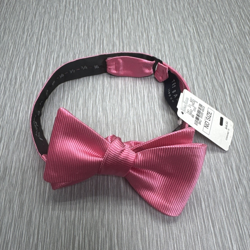 Ted Baker London Pink Silk Bow Tie Adjustable Pre-Tied Formal Wedding Accessory‎